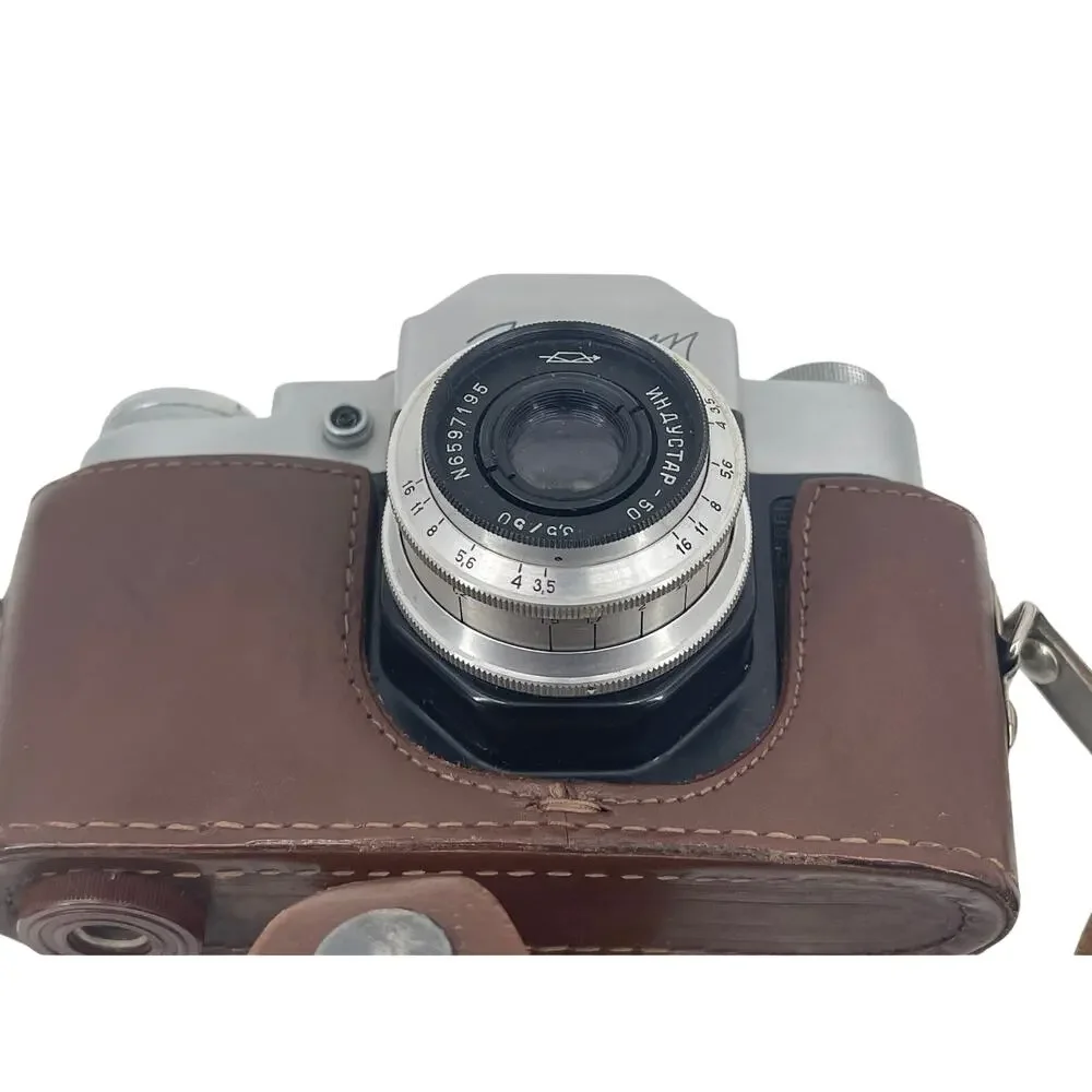 Vintage LOMO Smena 3M 35mm Film Camera Industar-50 50mm f/3.5 Lens w/ Case USSR